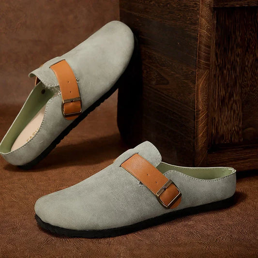 Aetos Men's Slip On Casual Retro Mules (Blue)