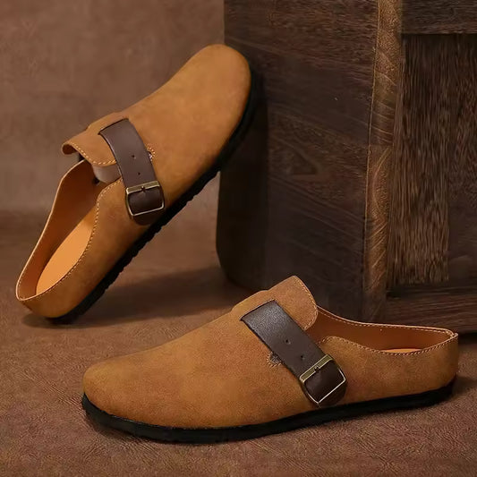 Aetos Men's Slip On Casual Retro Mules (Brown)